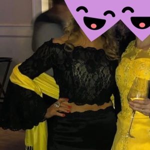 Two piece ball gown dress